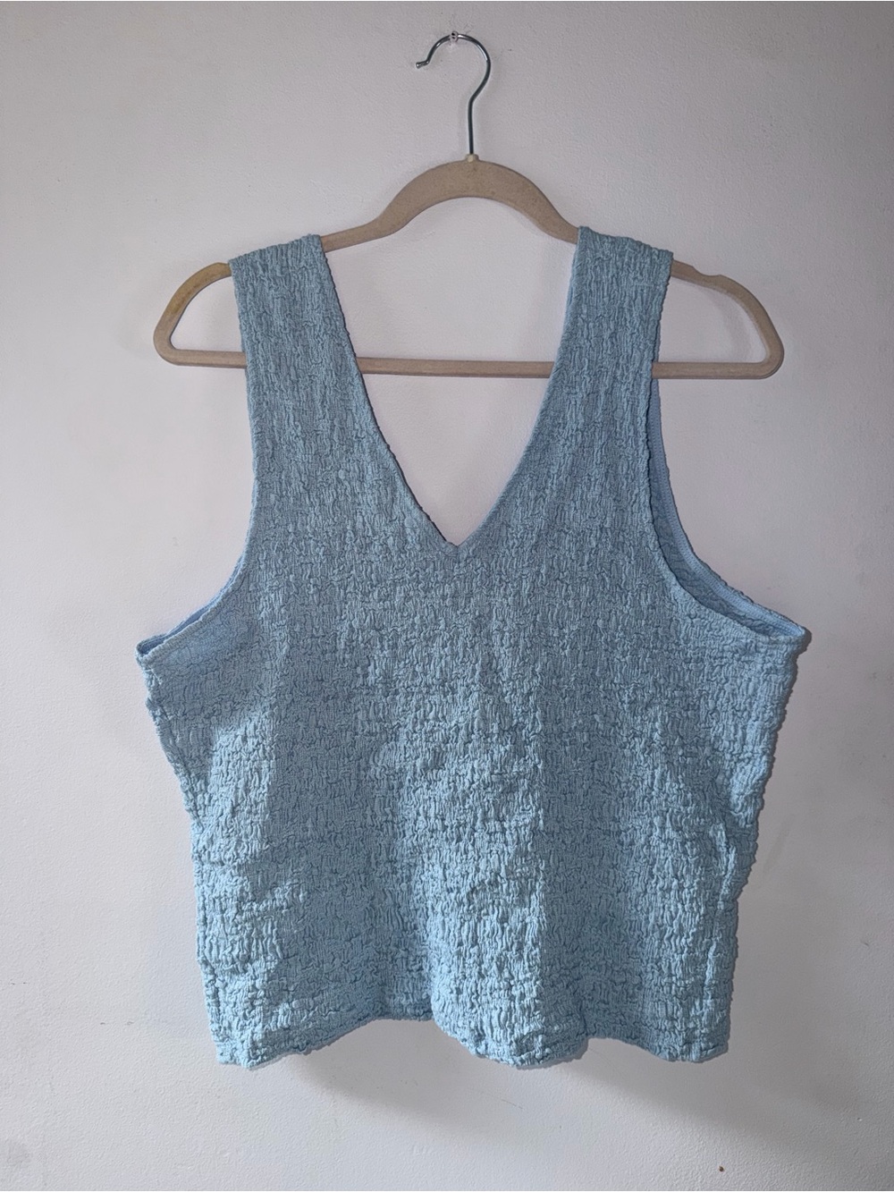 a new day Light Blue Textured V-Neck Tank